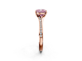 Rose gold Fancy Pink Cushion  Solitaire Pavé Band with Four-Prong Setting_47