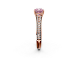 Rose gold Fancy Pink Cushion  Solitaire Pave Split Shank Engagement Ring with Six-Prong Setting_39