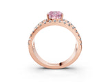 Rose gold Fancy Pink Cushion  Solitaire Split Shank Pave Diamond Ring_52