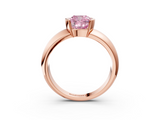 Rose gold Fancy Pink Cushion  Solitaire Tension Set Diamond Ring with Wide Band_23
