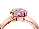 Rose gold Fancy Pink Cushion  Solitaire Tension Set Diamond Ring with Wide Band_24