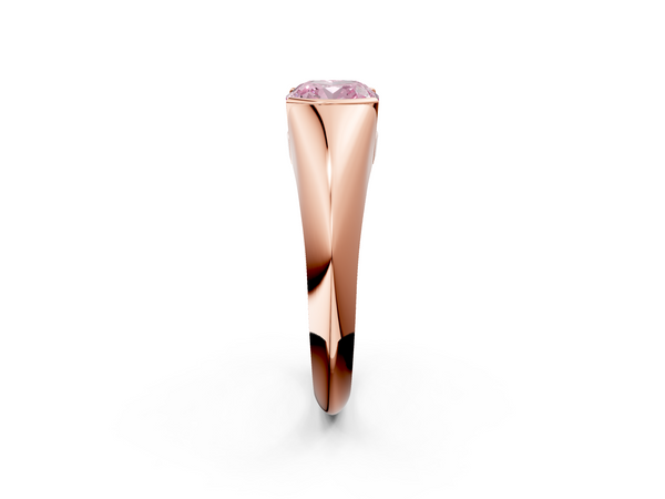 Rose gold Fancy Pink Cushion  Solitaire Tension Set Diamond Ring