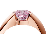 Rose gold Fancy Pink Cushion  Solitaire Tension Set Diamond Ring_23