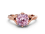Rose gold Fancy Pink Cushion  Solitaire Twist Band Six-Prong Setting 1