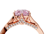 Rose gold Fancy Pink Cushion  Solitaire Twist Band Six-Prong Setting 5