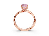 Rose gold Fancy Pink Cushion  Solitaire Twist Band with Pavé Accents and Four-Prong Setting_23