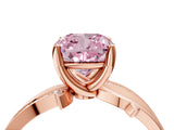 Rose gold Fancy Pink Cushion  Solitaire Twist Band with Pavé Accents and Four-Prong Setting_24