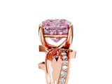 Rose gold Fancy Pink Cushion  Solitaire Twist Band with Pavé Accents and Four-Prong Setting_25
