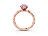 Rose gold Fancy Pink Cushion  Solitaire Twisted Band Prong Set Engagement Ring_64