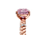 Rose gold Fancy Pink Cushion  Solitaire Twisted Band Prong Set Engagement Ring_66