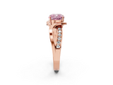 Rose gold Fancy Pink Cushion  Solitaire Twisted Band with Prong Setting_5