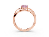 Rose gold Fancy Pink Cushion  Solitaire Twisted Band with Prong Setting_6