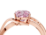Rose gold Fancy Pink Cushion  Solitaire Twisted Band with Prong Setting_7