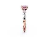 Rose gold Fancy Pink Cushion  Solitaire with Side Baguettes and Channel Set Band_47