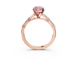 Rose gold Fancy Pink Cushion  Solitaire with Side Baguettes and Channel Set Band_48