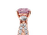Rose gold Fancy Pink Cushion  Three-Stone Diamond Ring with Pavé Split Shank and Four-Prong Setting_50