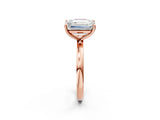 Rose gold Fancy Pink Cushion  and Emerald Cut Toi Moi Ring with Prong Setting_48