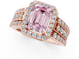 Rose gold Fancy Pink Emerald -Cut Halo Diamond Ring with Split Shank and Four-Prong Setting_102