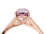 Rose gold Fancy Pink Emerald  Brilliant Channel-Set Solitaire Ring with Four-Prong Setting_24