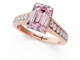 Rose gold Fancy Pink Emerald  Brilliant Cut Diamond Engagement Ring with Pavé Band and Four-Prong Setting_51