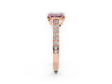 Rose gold Fancy Pink Emerald  Brilliant Cut Diamond Engagement Ring with Pavé Band and Four-Prong Setting_52