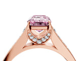 Rose gold Fancy Pink Emerald  Brilliant Cut Diamond Engagement Ring with Pavé Band and Four-Prong Setting_54