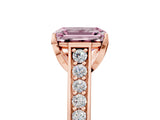 Rose gold Fancy Pink Emerald  Brilliant Cut Diamond Engagement Ring with Pavé Band and Four-Prong Setting_55