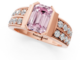Rose gold Fancy Pink Emerald  Brilliant Diamond Channel Set Wide Band Ring with Bezel Setting_21