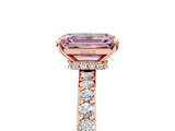 Rose gold Fancy Pink Emerald  Brilliant Pavé Band Solitaire with Four-Prong Setting_76