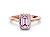 Rose gold Fancy Pink Emerald  Brilliant Solitaire Engagement Ring with Six-Prong Setting and Classic Band_20