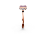Rose gold Fancy Pink Emerald  Brilliant Solitaire Engagement Ring with Six-Prong Setting and Classic Band_22