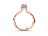 Rose gold Fancy Pink Emerald  Brilliant Solitaire Engagement Ring with Six-Prong Setting and Classic Band_23