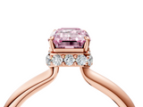 Rose gold Fancy Pink Emerald  Brilliant Solitaire Engagement Ring with Six-Prong Setting and Classic Band_24