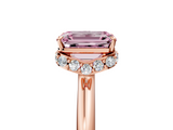 Rose gold Fancy Pink Emerald  Brilliant Solitaire Engagement Ring with Six-Prong Setting and Classic Band_25