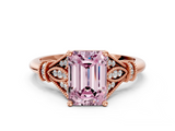 Rose gold Fancy Pink Emerald  Brilliant Solitaire with Pave Band and Four-Prong Setting_20