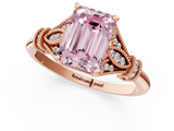 Rose gold Fancy Pink Emerald  Brilliant Solitaire with Pave Band and Four-Prong Setting_21