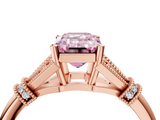 Rose gold Fancy Pink Emerald  Brilliant Solitaire with Pave Band and Four-Prong Setting_24