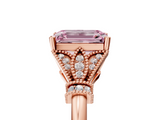 Rose gold Fancy Pink Emerald  Brilliant Solitaire with Pave Band and Four-Prong Setting_25