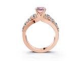 Rose gold Fancy Pink Emerald  Brilliant Solitaire with Side Stones on a Pave Band and Four-Prong Setting_27