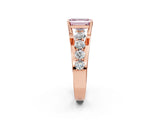 Rose gold Fancy Pink Emerald  Brilliant Solitaire with Side Stones on a Pave Band and Four-Prong Setting_40