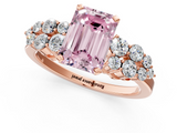 Rose gold Fancy Pink Emerald  Cluster Diamond Engagement Ring with Pavé Band and Four-Prong Setting_52