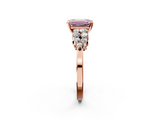 Rose gold Fancy Pink Emerald  Cluster Diamond Engagement Ring with Pavé Band and Four-Prong Setting_53