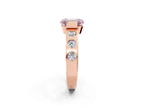 Rose gold Fancy Pink Emerald Cut Brilliant Channel-Set Diamond Ring with Bezel Prong Setting_2