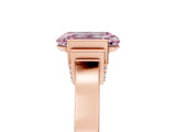 Rose gold Fancy Pink Emerald Cut Brilliant Solitaire Diamond Ring with Channel Set Band and Bar Prong Setting_11