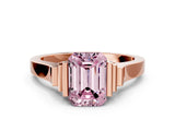 Rose gold Fancy Pink Emerald Cut Brilliant Solitaire Diamond Ring with Channel Set Band and Bar Prong Setting_6