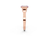 Rose gold Fancy Pink Emerald Cut Brilliant Solitaire Diamond Ring with Channel Set Band and Bar Prong Setting_8