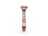 Rose gold Fancy Pink Emerald  Cut Channel Set Diamond Engagement Ring with Four-Prong Setting_206