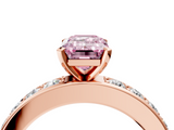 Rose gold Fancy Pink Emerald  Cut Channel Set Diamond Engagement Ring with Four-Prong Setting_208