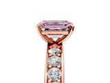 Rose gold Fancy Pink Emerald  Cut Channel Set Diamond Engagement Ring with Four-Prong Setting_209