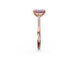 Rose gold Fancy Pink Emerald  Cut Channel Set Solitaire Engagement Ring with Four-Prong Setting_227